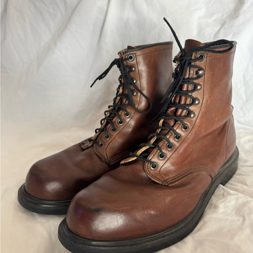 Red Wing Brown Leather Lace-Up Boots